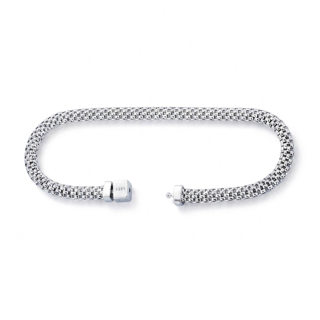925 Sterling Silver Woven Bracelet For Women