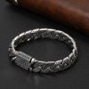 Cuban Link Bracelet in Vintage Thai Sterling Silver Carved For Men