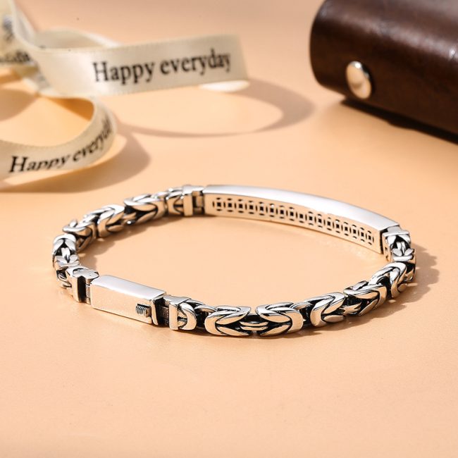 Custom Couple Bracelet In Sterling Silver