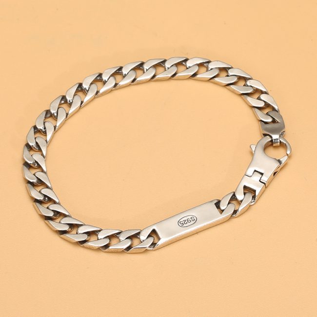 Couple Bracelets Sterling Silver Cuban Bracelet - Image 4