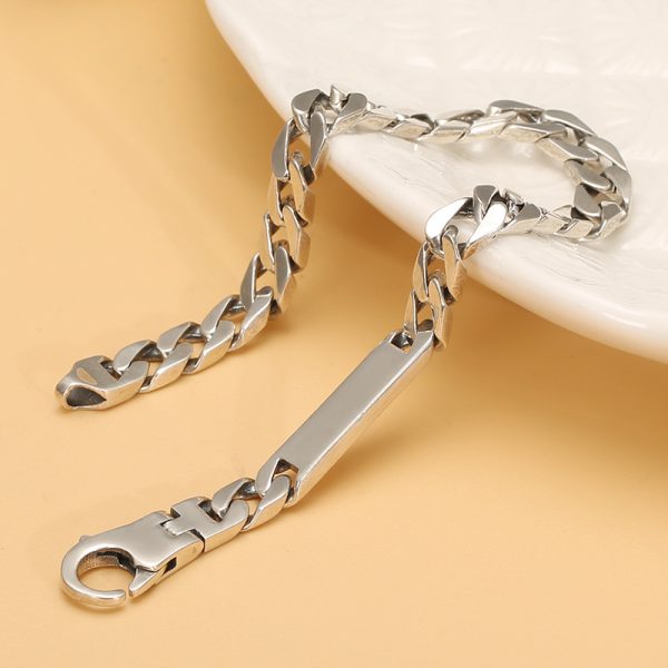 Couple Bracelets Sterling Silver Cuban Bracelet - Image 2