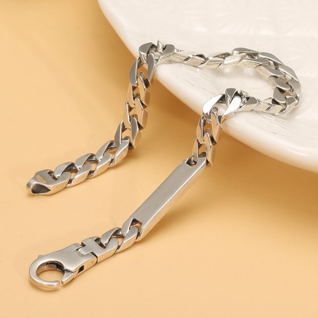 Couple Bracelets Sterling Silver Cuban Bracelet - Image 2