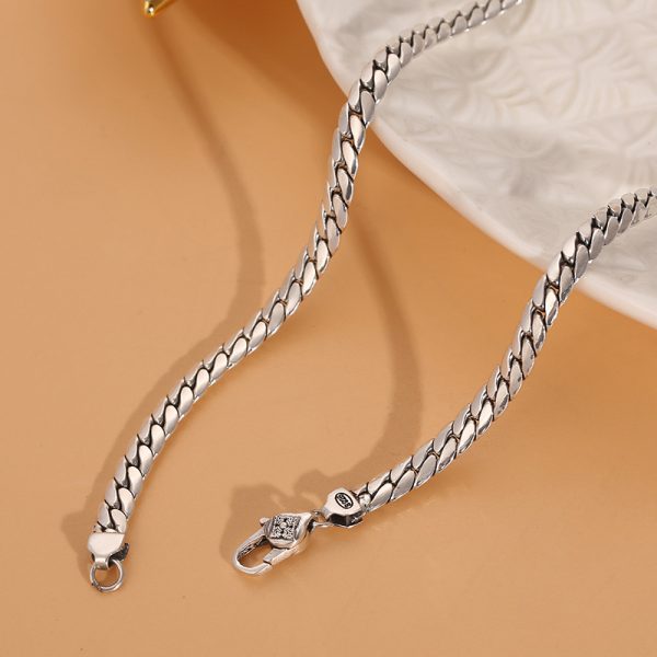 Miami Cuban Link Chain Sterling Silver Necklace - Image 3