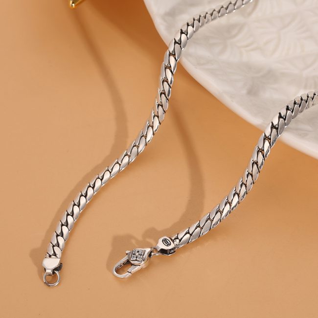Miami Cuban Link Chain Sterling Silver Necklace - Image 3
