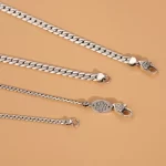 Collar de plata de ley con cadena de eslabones cubanos Miami