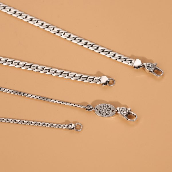 Miami Cuban Link Chain Sterling Silver Necklace - Image 4