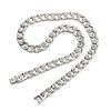 Cuban Necklace Sterling Silver Carve Clavicle Chain