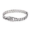 Bracciale cubano di lusso in argento sterling 925 con ciondolo a forma di CD, finitura lucida.