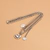 Silver Double Layer Necklace Happy Face Pendant