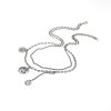 Double layer necklace Hollow smile Face Pendant