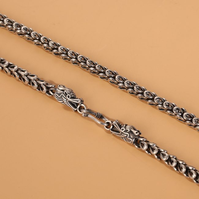 Dragon Scale Necklace Double Dragon Head Chain - Image 2