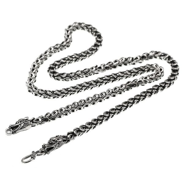 Dragon Scale Necklace Double Dragon Head Chain