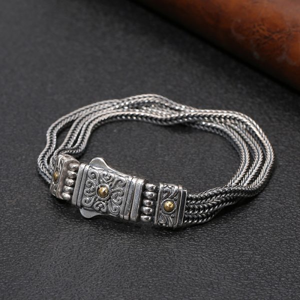 S925 Thai Silver Hand Foxtail Bracelet For Women or Men - Image 3