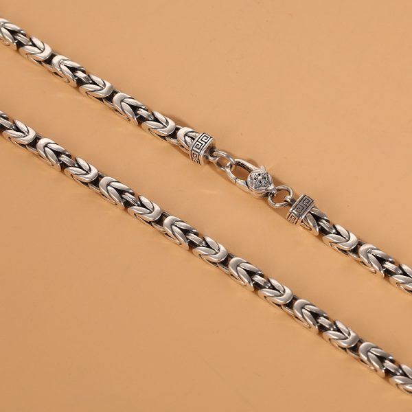 Byzantine Chain Necklace Handmade Thai Silver Necklace For Men - Image 4