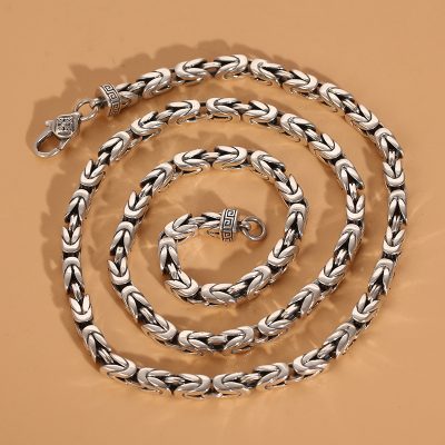 Handmade Thai Silver Necklace For Men
