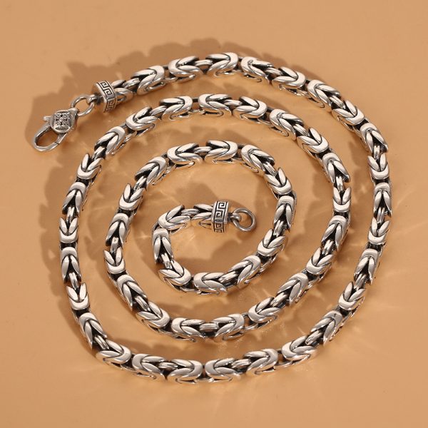 Handmade Thai Silver Necklace For Men