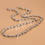 Byzantine collar de cadena hecha a mano tailandés collar de plata para los hombres