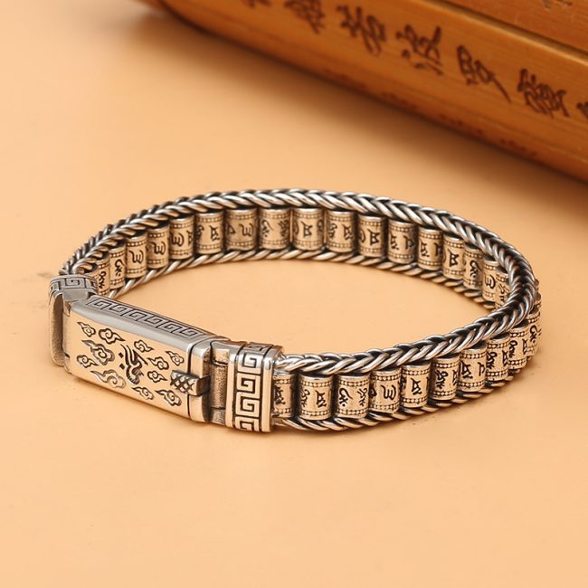 925 Silver Buddha Bracelet Lucky Charm Bracelet - Image 2