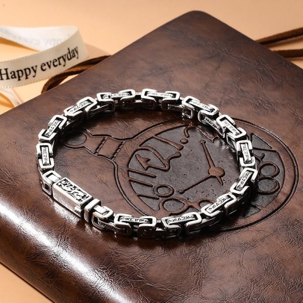 Mantra Bracelet Silver Vintage Buddhist Bracelet - Image 4