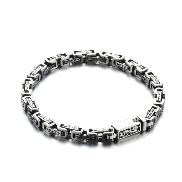 Mantra Bracelet Silver Vintage Buddhist Bracelet - Image 5