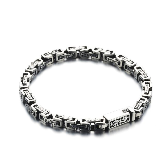 Mantra Bracelet Silver Vintage Buddhist Bracelet - Image 5