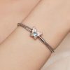 Moonstone Butterfly 925 Sterling Silver Snake Chain Bracelet For Women