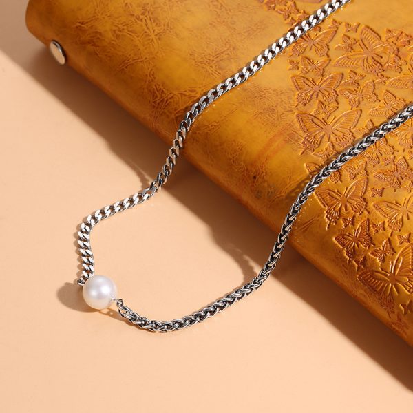 Pearl Pendant Necklace Silver Clavicle Necklace - Image 2
