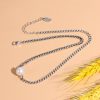 Pearl Pendant Necklace Silver Clavicle Necklace
