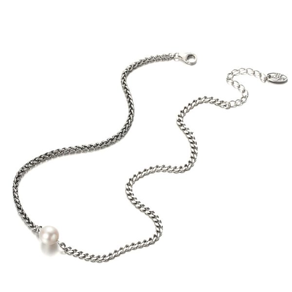 Pearl Pendant Necklace Silver Clavicle Necklace