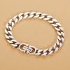 Polishing Silver Cuban Bracelet CD Icon Punk Silver Bracelet