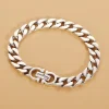 Luxury-style 925 sterling silver Cuban bracelet with a CD icon charm, polished finish.