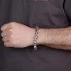 Punk Sterling Silver Skull Bracelet Wear View