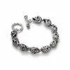 Punk Sterling Silver Skull Bracelet for Women or Men