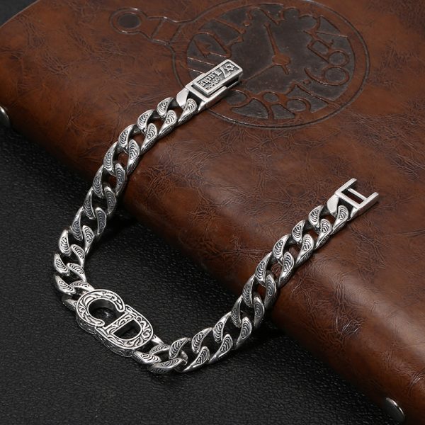 Thai Sterling Silver Rattan Cuban Bracelet CD Icon Bracelet - Image 5
