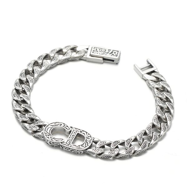 Rattan Cuban Bracelet CD Icon Thai Silver Vintage Bracelet