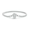 Rose Flower Sterling Silver Snake Chain Bracelet For Women