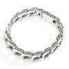 Silver Vintage Grass Pattern Cuban Bracelet