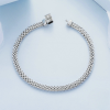 Silver Woven 925 Sterling Silver Bracelet For Women Back View Image