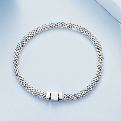 Woven 925 sterling silver bracelets for women, 100% genuine 925 sterling silver, Available in three lengths: 17cm, 19cm, and 21cm.
