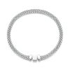 Silver Woven 925 Sterling Silver Bracelet For Women Front View Image