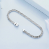 Silver Woven 925 Sterling Silver Bracelet For Women Side View Image