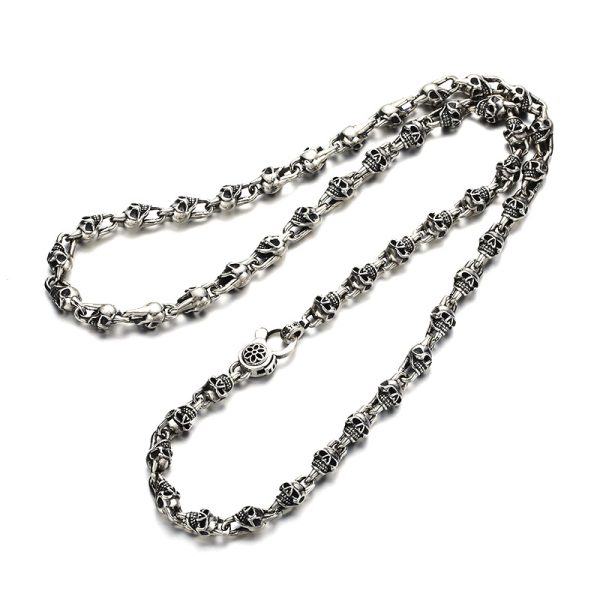 Skull Chain Necklace Silver Punk Necklace