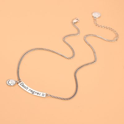 Smile Face Pendant Customized Silver Necklace