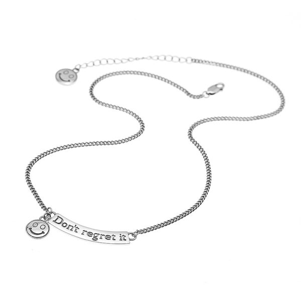 Smile Face Pendant Customized Silver Necklace