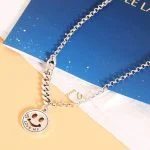 Collar de cadena de eslabones cubanos Love Me Smile Colgante collar de clavícula
