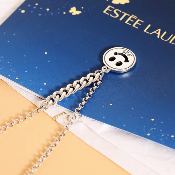 Cuban Link Chain Necklace Love Me Smile Pendant Clavicle Necklace - Image 3