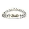Spiritual Thai silver bracelet with a Vajra pestle charm, handcrafted in solid 925 silver.