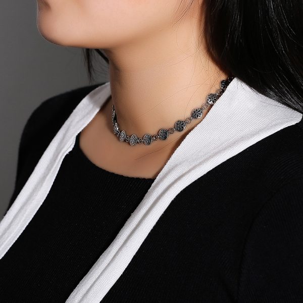 Sterling Silver Clavicle Cherry Blossom Necklace - Image 2