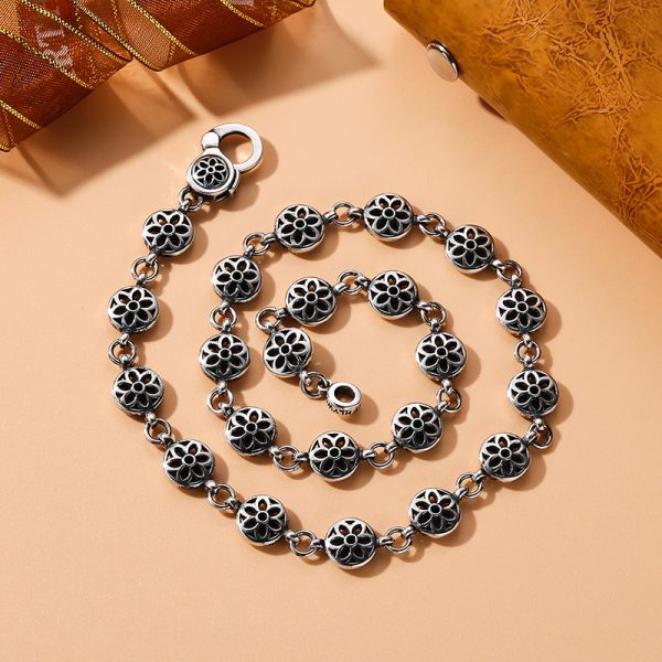 Sterling Silver Clavicle Cherry Blossom Necklace