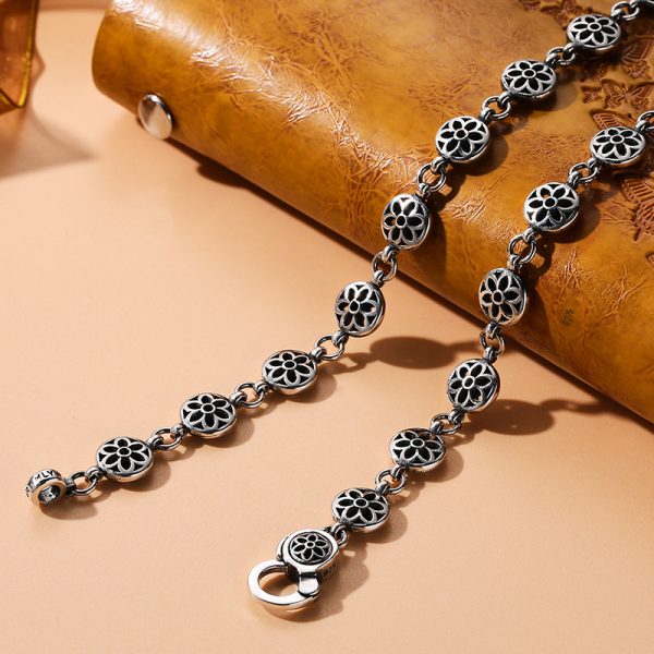 Sterling Silver Clavicle Cherry Blossom Necklace - Image 4